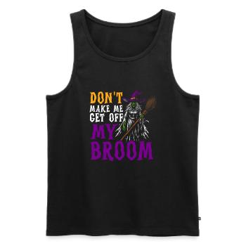 halloween witch with broomstick - Männer Premium Bio Tank Top - Schwarz - Vorne - Michal (187cm)