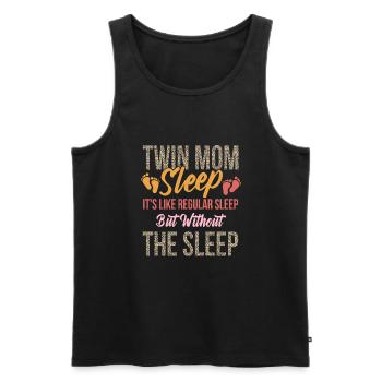 Maman jumelle maman mère - Débardeur bio Premium Homme - noir - Devant - AI Model Male 178 light (178cm)