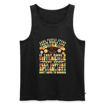 Peer Support Specialist PSS - Männer Premium Bio Tank Top - Schwarz - Vorne - Michal (187cm)