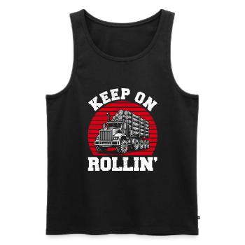 Log Truck Driver Timber Lorry Funny Logging Truck - Männer Premium Bio Tank Top - Schwarz - Vorne - AI Model Male 178 light (178cm)