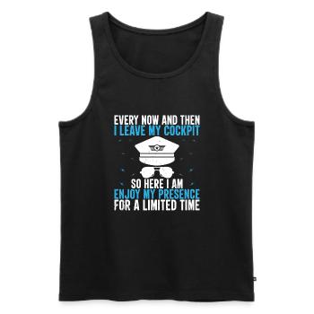 Aviation Funny Airplane Pilot - Männer Premium Bio Tank Top - Schwarz - Vorne - AI Model Male 178 light (178cm)