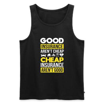 Insurance Agent - Männer Premium Bio Tank Top - Schwarz - Vorne - AI Model Male 178 light (178cm)