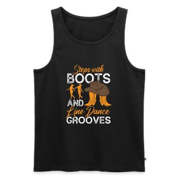 Line Dancing Line Dance - Männer Premium Bio Tank Top - Schwarz - Vorne - Michal (187cm)