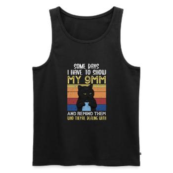 Funny Crocheting crocheter Crochet - Männer Premium Bio Tank Top - Schwarz - Vorne - AI Model Male 178 light (178cm)