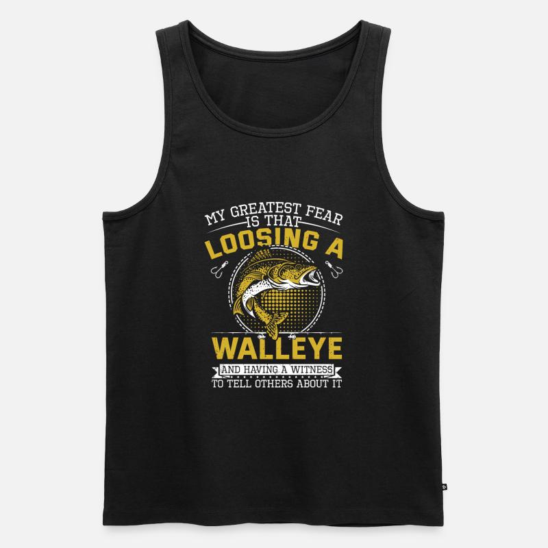 Walleye Fishing - Männer Premium Bio Tank Top - Schwarz