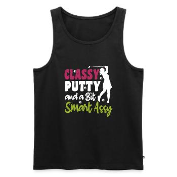 Golf Girl Golfer - Männer Premium Bio Tank Top - Schwarz - Vorne - Michal (187cm)