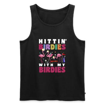 Golf Girl Golfer - Männer Premium Bio Tank Top - Schwarz - Vorne - Michal (187cm)