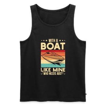 Boating Boat Captain - Men's Premium Organic Tank Top - black - Front - AI Model Male 178 light (178cm)
