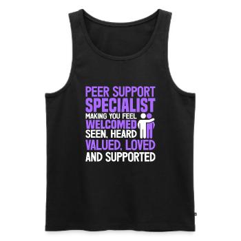 Peer Support Specialist PSS - Männer Premium Bio Tank Top - Schwarz - Vorne - Michal (187cm)