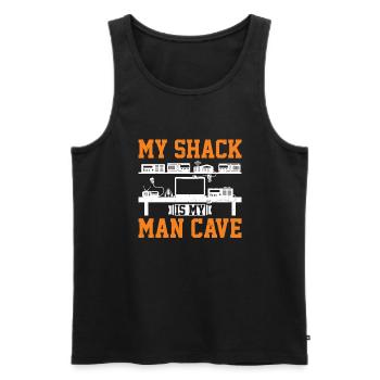 Ham Radio Operator - Men's Premium Organic Tank Top - black - Front - AI Model Male 178 light (178cm)
