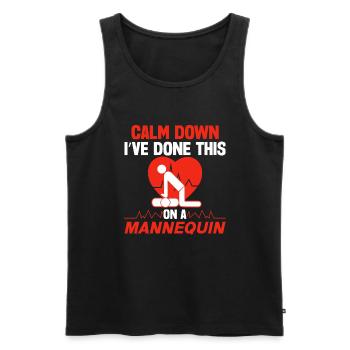 CPR Instructor EMT Training - Men's Premium Organic Tank Top - black - Front - AI Model Male 178 light (178cm)