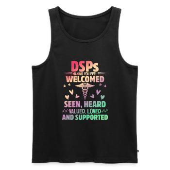 DSP Direct support Professional DSP Nurse - Männer Premium Bio Tank Top - Schwarz - Vorne - AI Model Male 178 light (178cm)