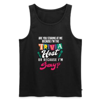 Trivia Night Host - Men's Premium Organic Tank Top - black - Front - AI Model Male 178 light (178cm)