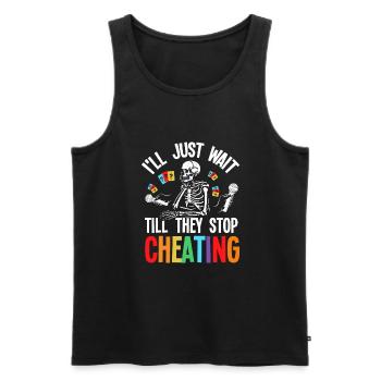Trivia Night Host - Men's Premium Organic Tank Top - black - Front - AI Model Male 178 light (178cm)