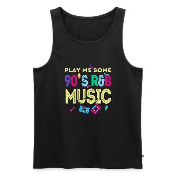 90s R&B Artist Funny R and B - Männer Premium Bio Tank Top - Schwarz - Vorne - AI Model Male 178 light (178cm)