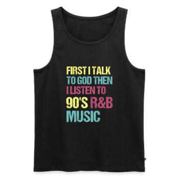 90s R&B Artist Funny R and B - Männer Premium Bio Tank Top - Schwarz - Vorne - Michal (187cm)