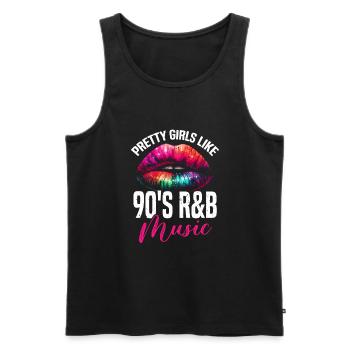 90s R&B Artist Funny R and B - Männer Premium Bio Tank Top - Schwarz - Vorne - Michal (187cm)
