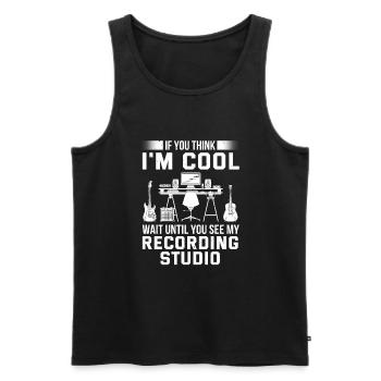 Music producer - Men's Premium Organic Tank Top - black - Front - AI Model Male 178 light (178cm)