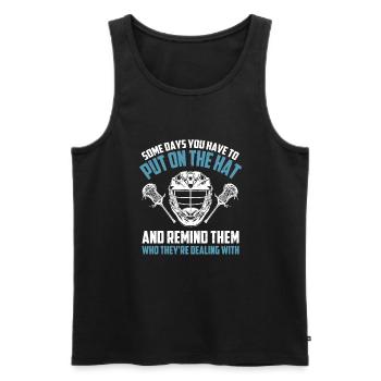 Lacrosse Goalie - Männer Premium Bio Tank Top - Schwarz - Vorne - AI Model Male 178 light (178cm)