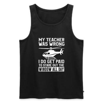 Helicopter Pilot - Männer Premium Bio Tank Top - Schwarz - Vorne - AI Model Male 178 light (178cm)