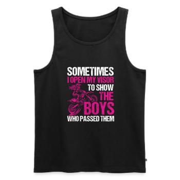 Dirt Bike Girl - Men's Premium Organic Tank Top - black - Front - AI Model Male 178 light (178cm)