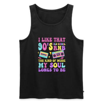 90s R&B Artist Funny R and B - Männer Premium Bio Tank Top - Schwarz - Vorne - Michal (187cm)