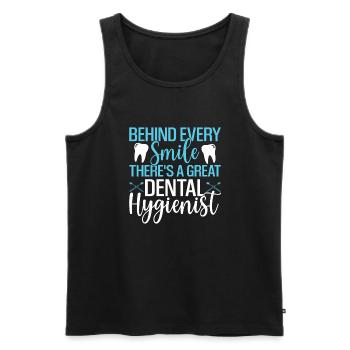 Dental Hygienist Hygiene RDH - Men's Premium Organic Tank Top - black - Front - Michal (187cm)