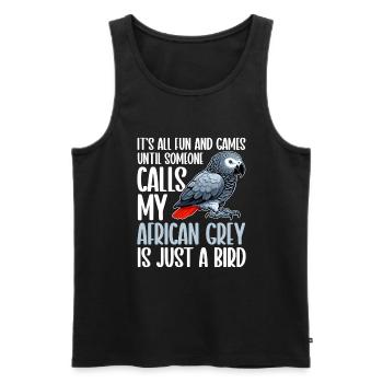 African Grey Parrot - Männer Premium Bio Tank Top - Schwarz - Vorne - AI Model Male 178 light (178cm)