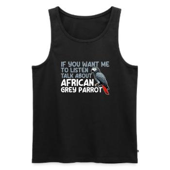 African Grey Parrot - Männer Premium Bio Tank Top - Schwarz - Vorne - AI Model Male 178 light (178cm)