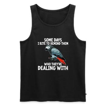 African Grey Parrot - Männer Premium Bio Tank Top - Schwarz - Vorne - AI Model Male 178 light (178cm)