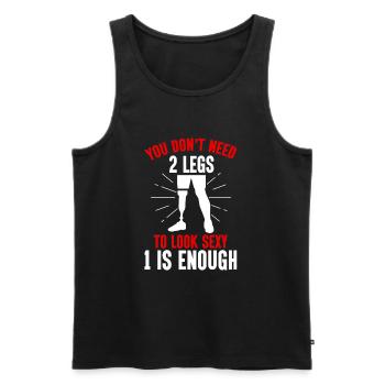 Leg amputee amputation - Men's Premium Organic Tank Top - black - Front - AI Model Male 178 light (178cm)