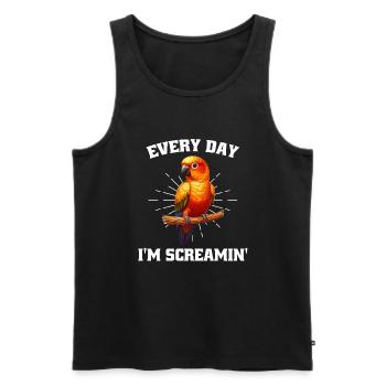 Sun conure - Men's Premium Organic Tank Top - black - Front - AI Model Male 178 light (178cm)