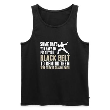 BJJ Jiu JItsu - Débardeur bio Premium Homme - noir - Devant - AI Model Male 178 light (178cm)