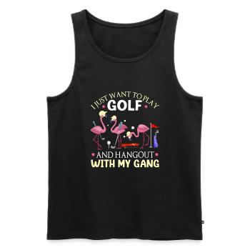 Golf Girl Golfer - Männer Premium Bio Tank Top - Schwarz - Vorne - Michal (187cm)