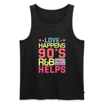 90s R&B Artist Funny R and B - Männer Premium Bio Tank Top - Schwarz - Vorne - AI Model Male 178 light (178cm)