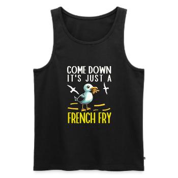 Mouette Oiseau de mer - Débardeur bio Premium Homme - noir - Devant - Michal (187cm)