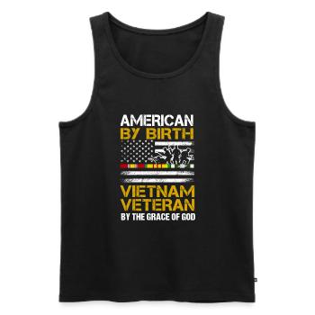 Viet Nam Vétéran Papi - Débardeur bio Premium Homme - noir - Devant - Michal (187cm)