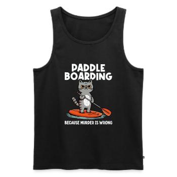 Paddleboarding Paddle Board SUP Paddleboarder - Men's Premium Organic Tank Top - black - Front - AI Model Male 178 light (178cm)