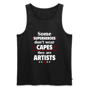 Some heroes don't wear capes, they're artists - Men's Premium Organic Tank Top - black - Front - Michal (187cm)