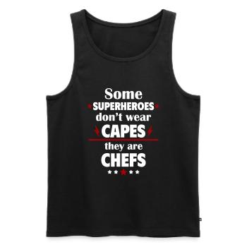 Some heroes don't wear capes, they're cooks - Men's Premium Organic Tank Top - black - Front - Michal (187cm)