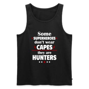 Manche Helden tragen keine Umhänge, sie sind Jäger - Männer Premium Bio Tank Top - Schwarz - Vorne - Michal (187cm)