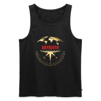 Koordinaten Bayreuth - Männer Premium Bio Tank Top - Schwarz - Vorne - Michal (187cm)