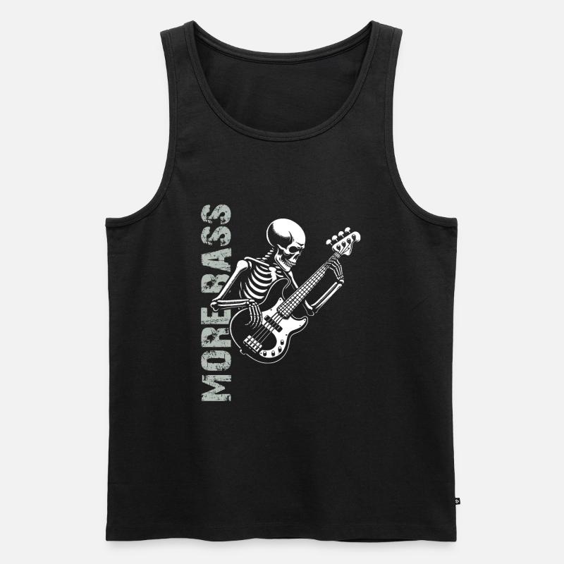 Plus Basse - Skeleton avec Basse - Débardeur bio Premium Homme - noir