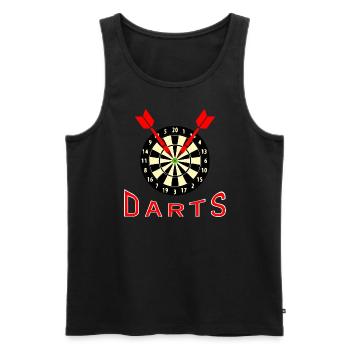 Darts- Dart Bullseye Dartscheibe und Pfeile - Männer Premium Bio Tank Top - Schwarz - Vorne - AI Model Male 178 light (178cm)