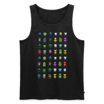 Süße Roboter Muster - Männer Premium Bio Tank Top - Schwarz - Vorne - AI Model Male 178 light (178cm)