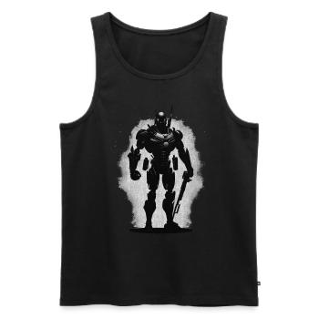 Robot Warrior Robot - Débardeur bio Premium Homme - noir - Devant - Michal (187cm)
