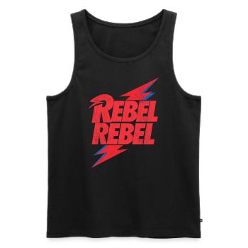 David Bowie Rebel Rebel Mit Blitz - Männer Premium Bio Tank Top - Schwarz - Vorne - AI Model Male 178 light (178cm)
