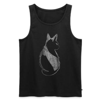 Cat from behind cool design - Men's Premium Organic Tank Top - black - Front - AI Model Male 178 light (178cm)