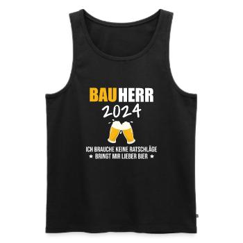 Bauherr 2024 Hausbau Neubau Baustelle Richtfest - Männer Premium Bio Tank Top - Schwarz - Vorne - AI Model Male 178 light (178cm)