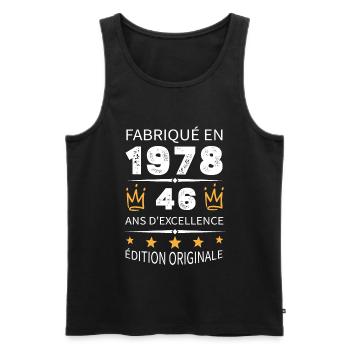 Made in 1978 Born in 1978 46 Years Anniversary - Men's Premium Organic Tank Top - black - Front - Michal (187cm)
